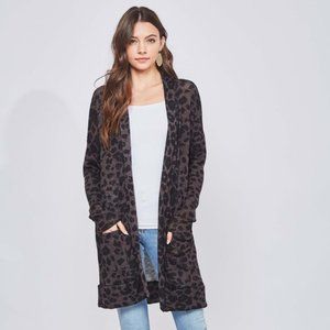 NEW BEESON RIVER cardigan sweater wrap western boho leopard animal print SM-3X